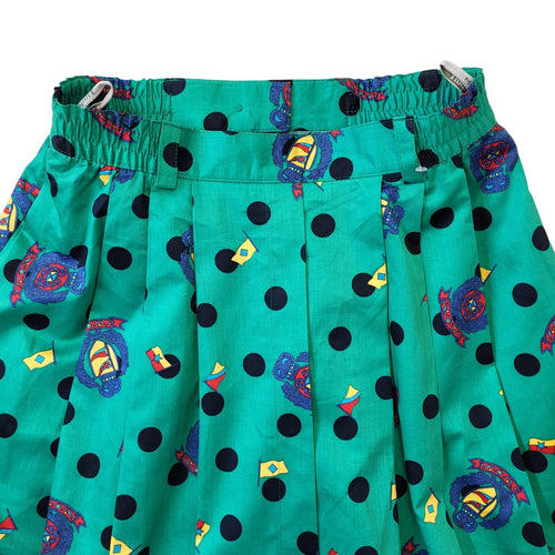 Barco Sport 80's Vintage Green Polka Dot Skirt Women's Size 10 EU 38 W28