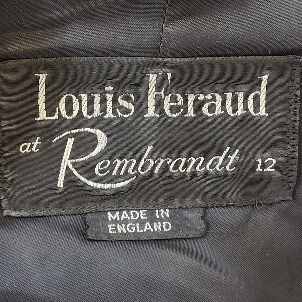 Louis Feraud  60's Vintage Black Long Sleeve Dress Womens Dress UK 12
