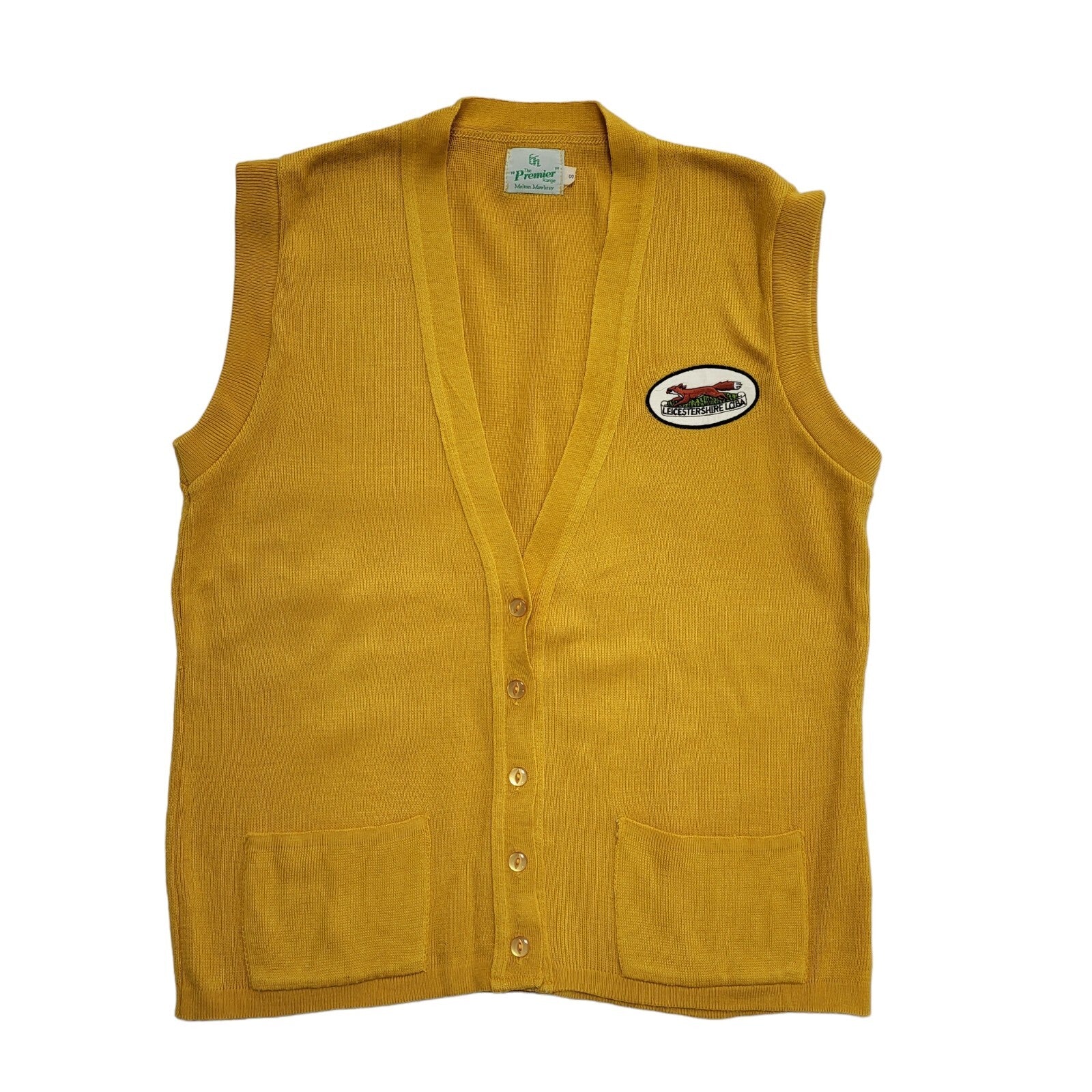 The premier Range Vintage 80s Orange Knitted Leicestershire Women's Waistcoat S