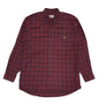 Lacoste Vintage Y2K Burgundy & Blue Checked Long Sleeve Shirt Mens UK Size M