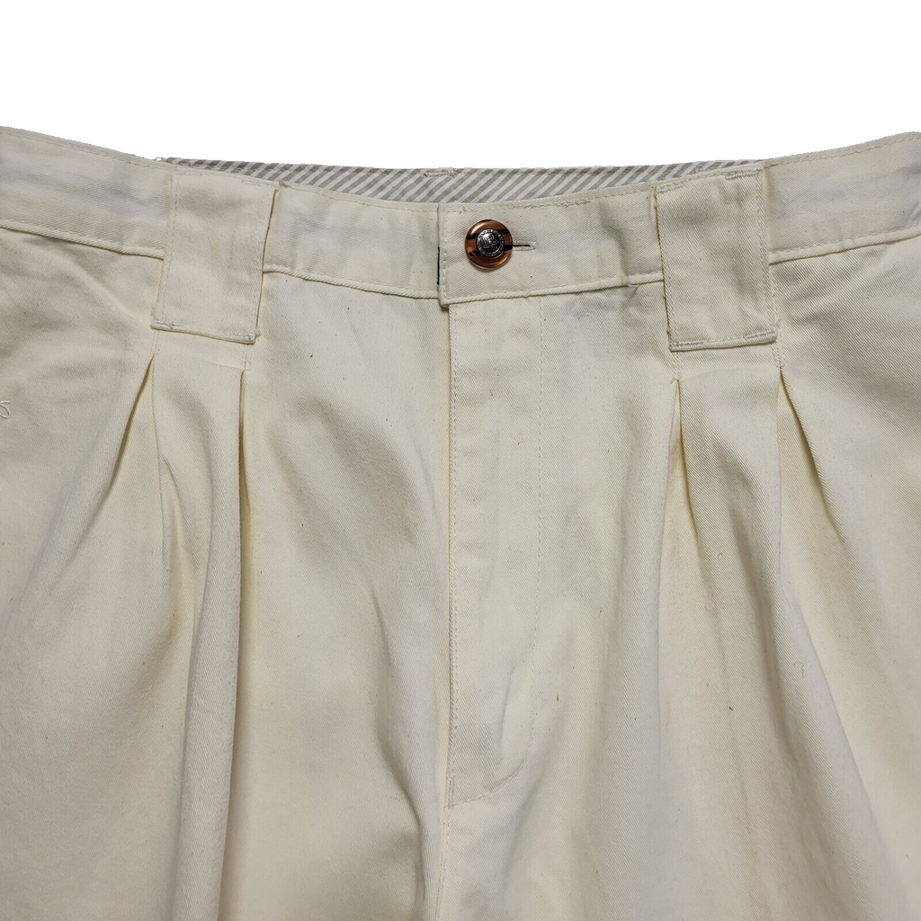 Summer In The City Vintage 80's Cream Tapered Trousers Mens UK M W32/34 L30