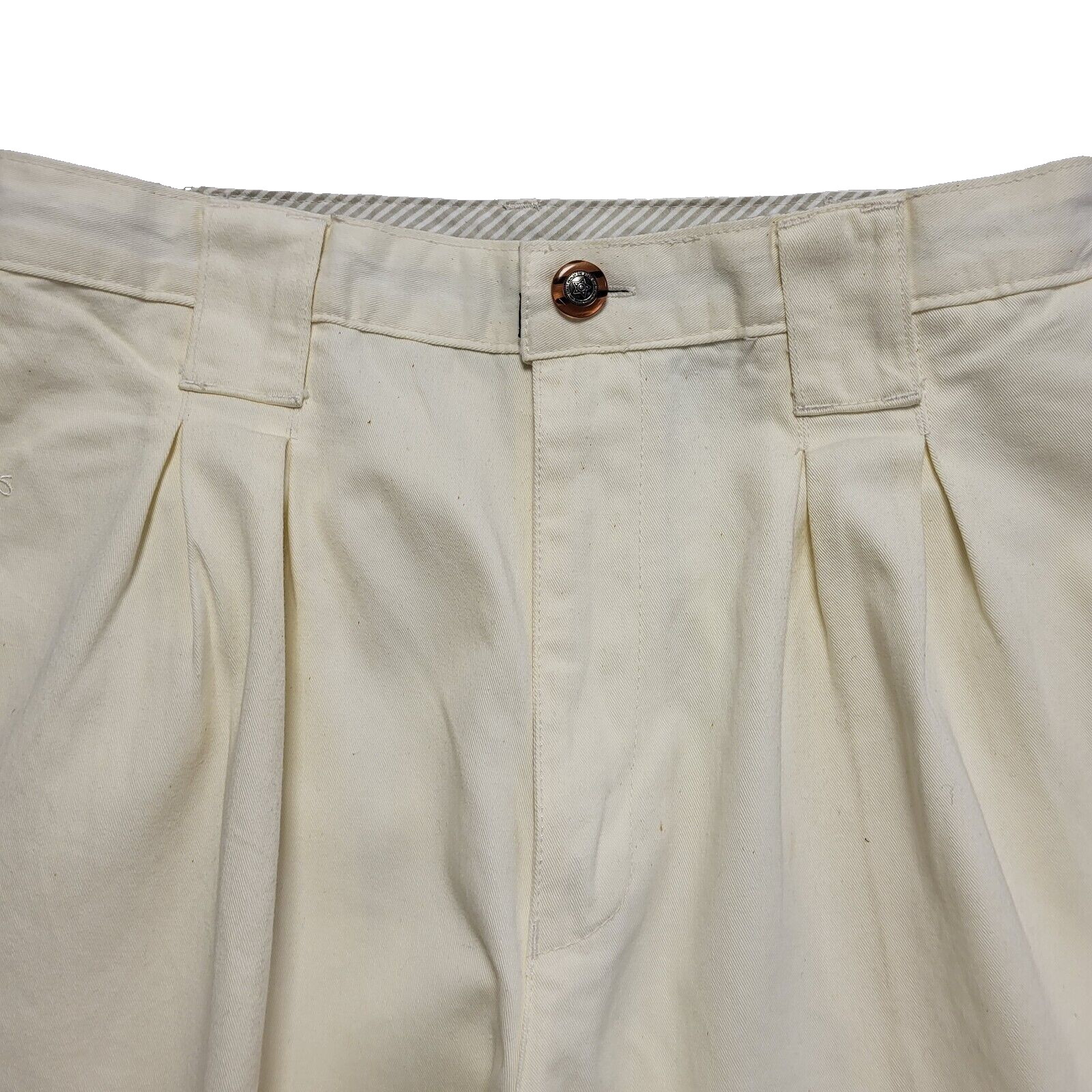 Summer In The City Vintage 80's Cream Tapered Trousers Mens UK M W32/34 L30