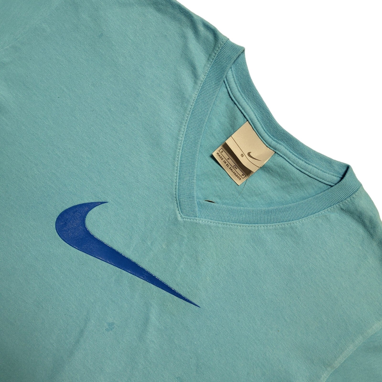 Nike Vintage Y2K Blue V-Neck Short Sleeve T-Shirt BNWT Womens UK Size S
