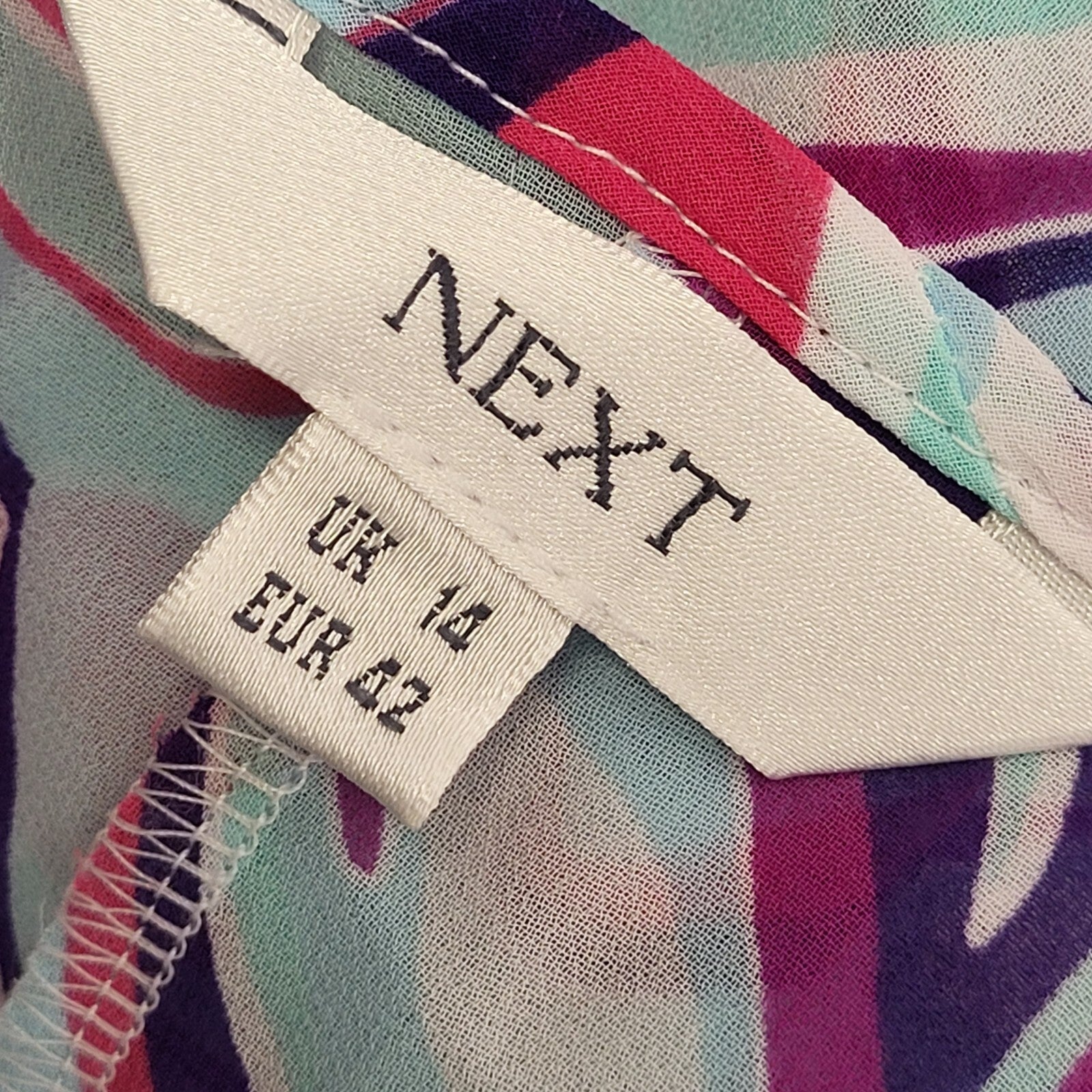 Next Y2K Vintage Blue & Pink Retro Tunic Top Womens UK Size 14