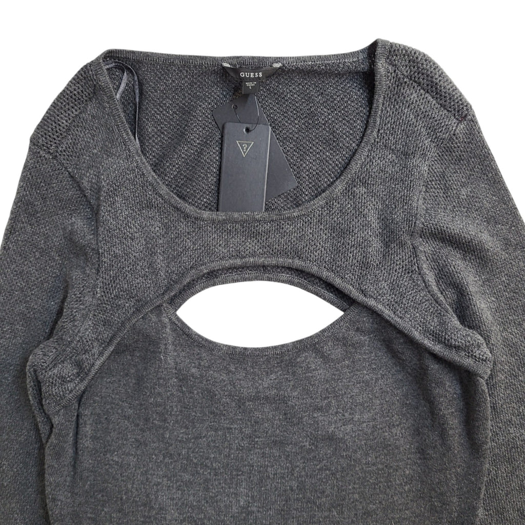 Guess Vintage Y2K Grey Long Sleeve Jumper Dress Women's UK Size L Bnwt