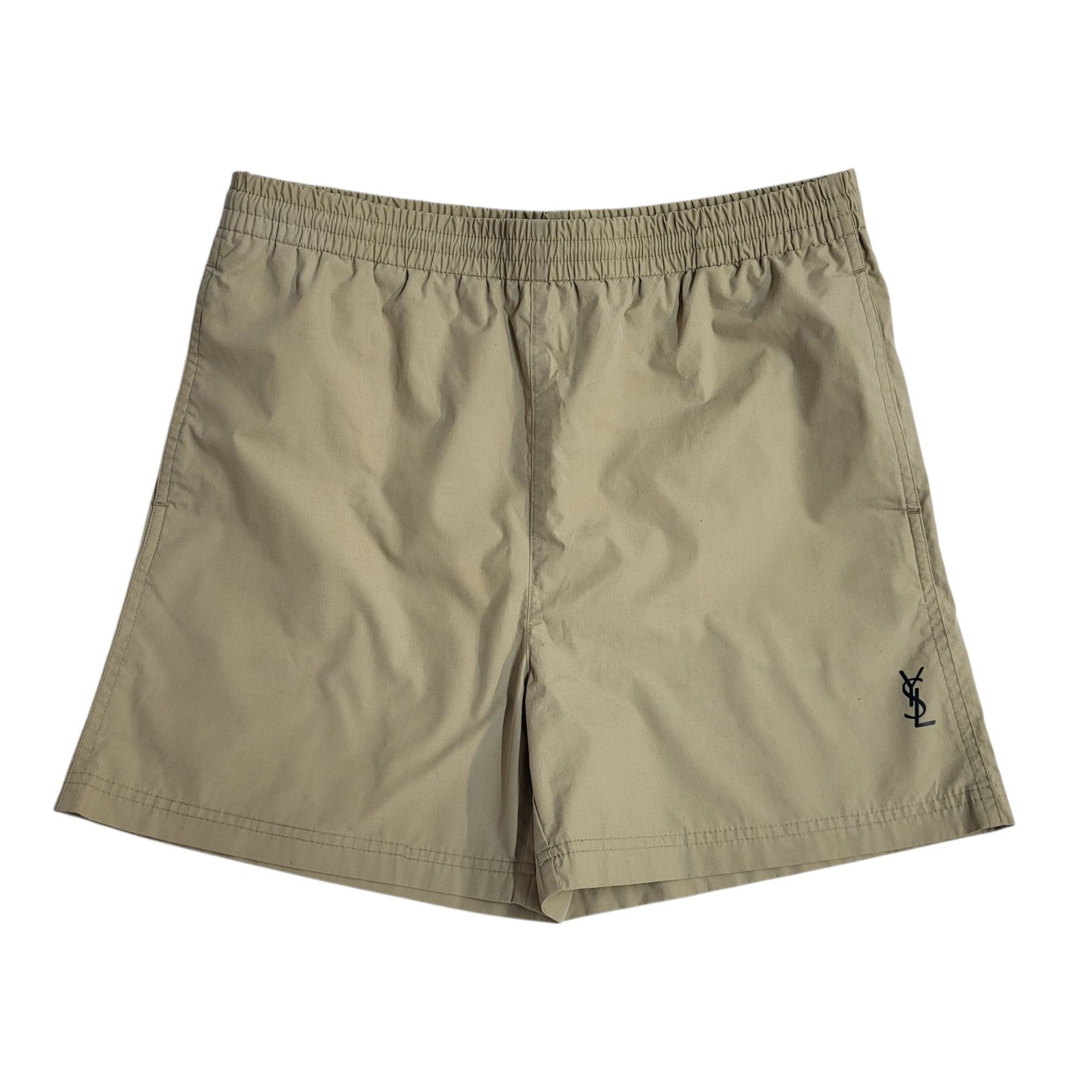 YSL Vintage 90's Beige Swim Beach Shorts With Pockets Uk Men's Size S W30