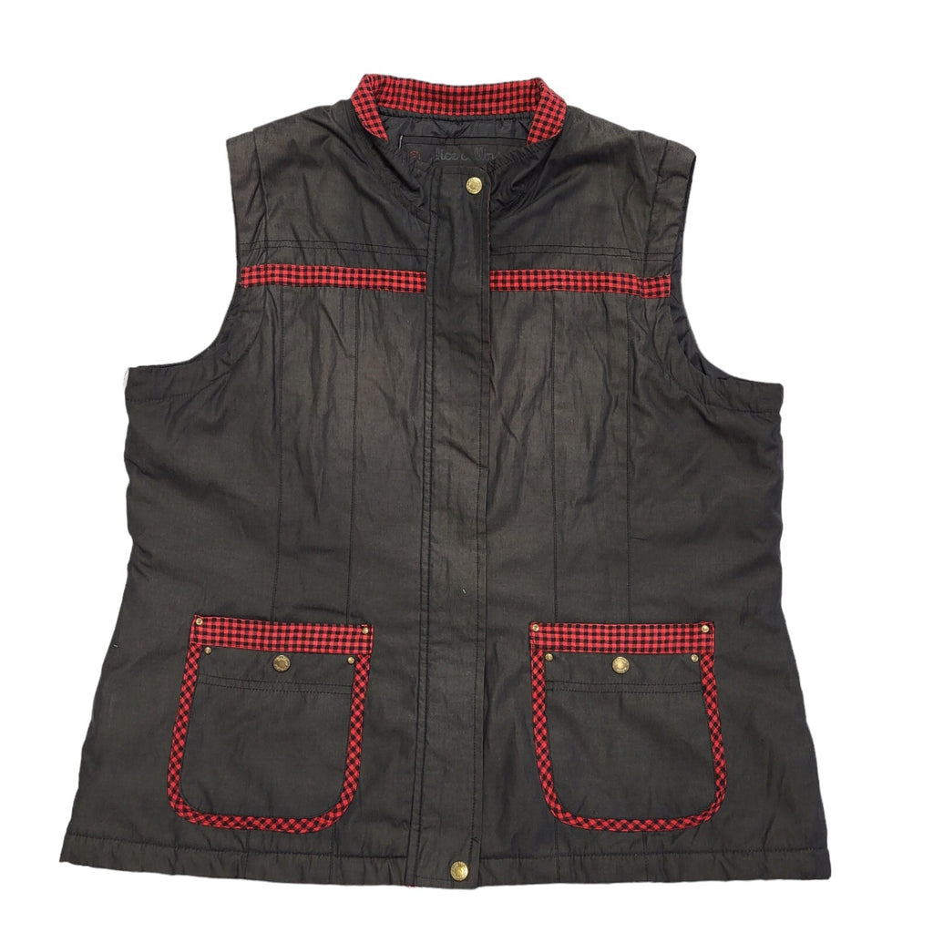 80s Vintage Back Zipped Gilet Waistcoat Uk Women's Size 18
