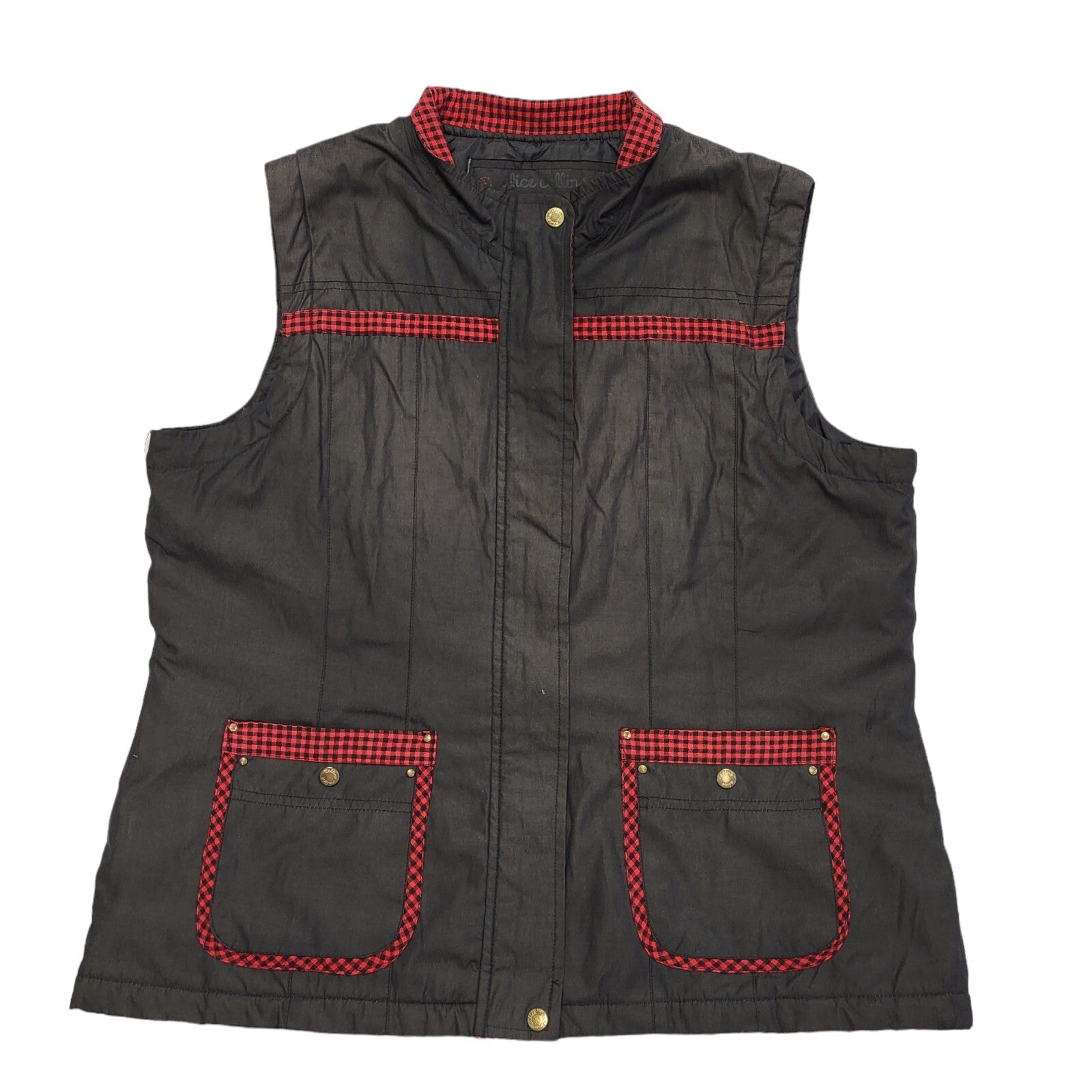 80s Vintage Back Zipped Gilet Waistcoat Uk Women's Size 18