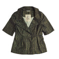 River Island Y2K Black & Gold Sparkly Short Sleeve Blazer Jacket Women's UK 10