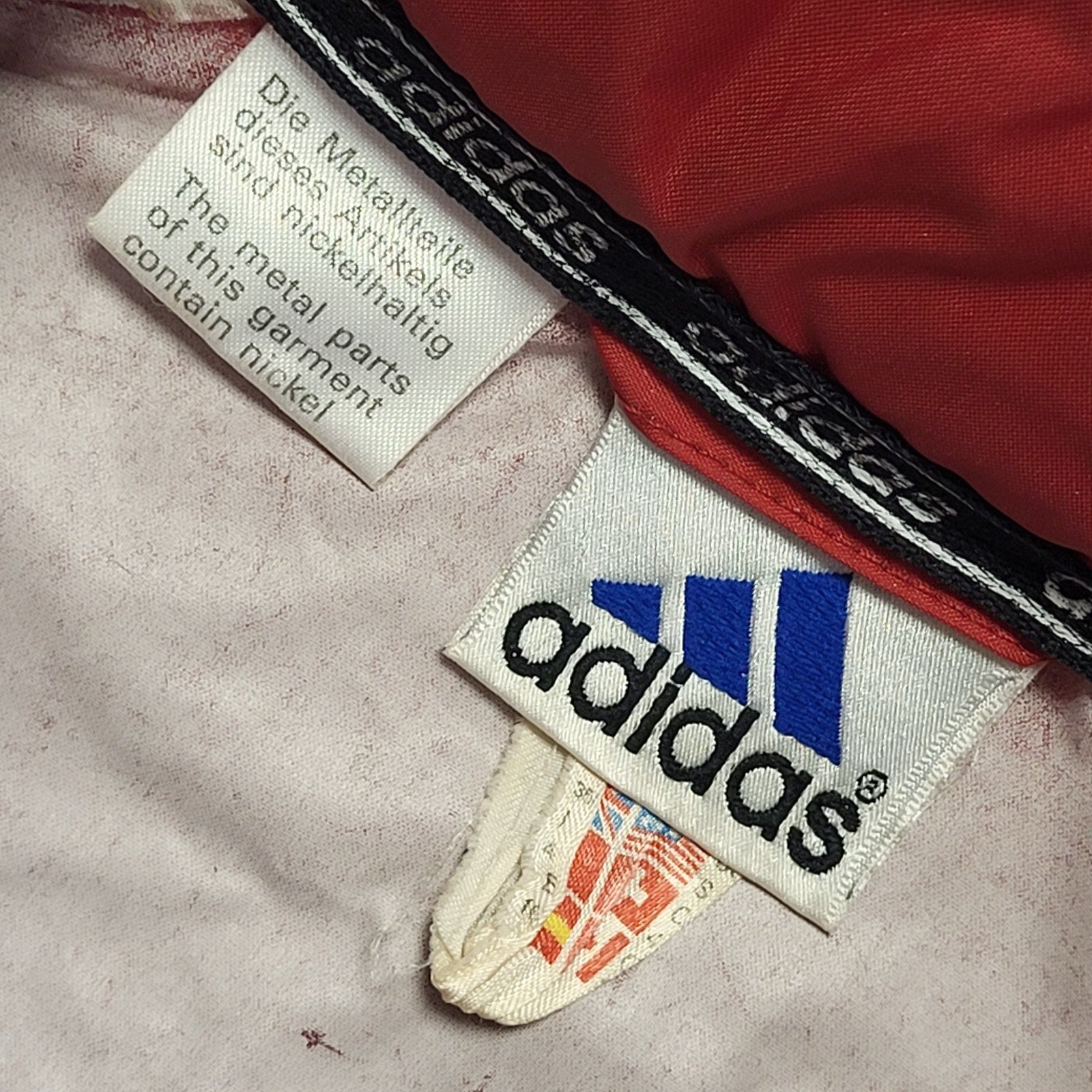 Adidas Red White Vintage 90s Sports Track Jacket Uk Men's Size Large