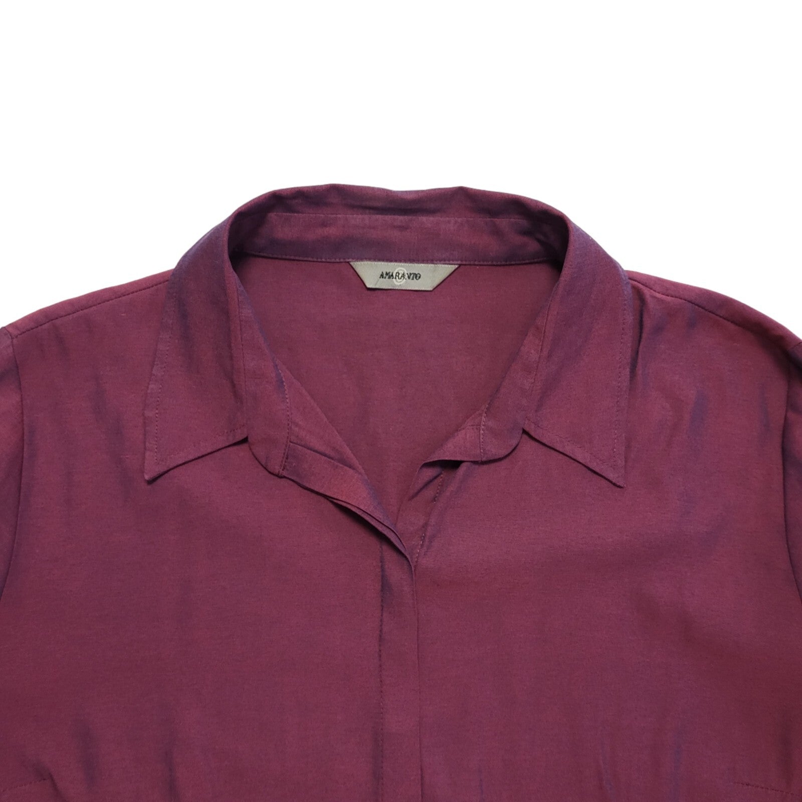 Amaranto Vintage 90's Purple Metallic 3/4 Length Sleeve Shirt Women's UK Size 18