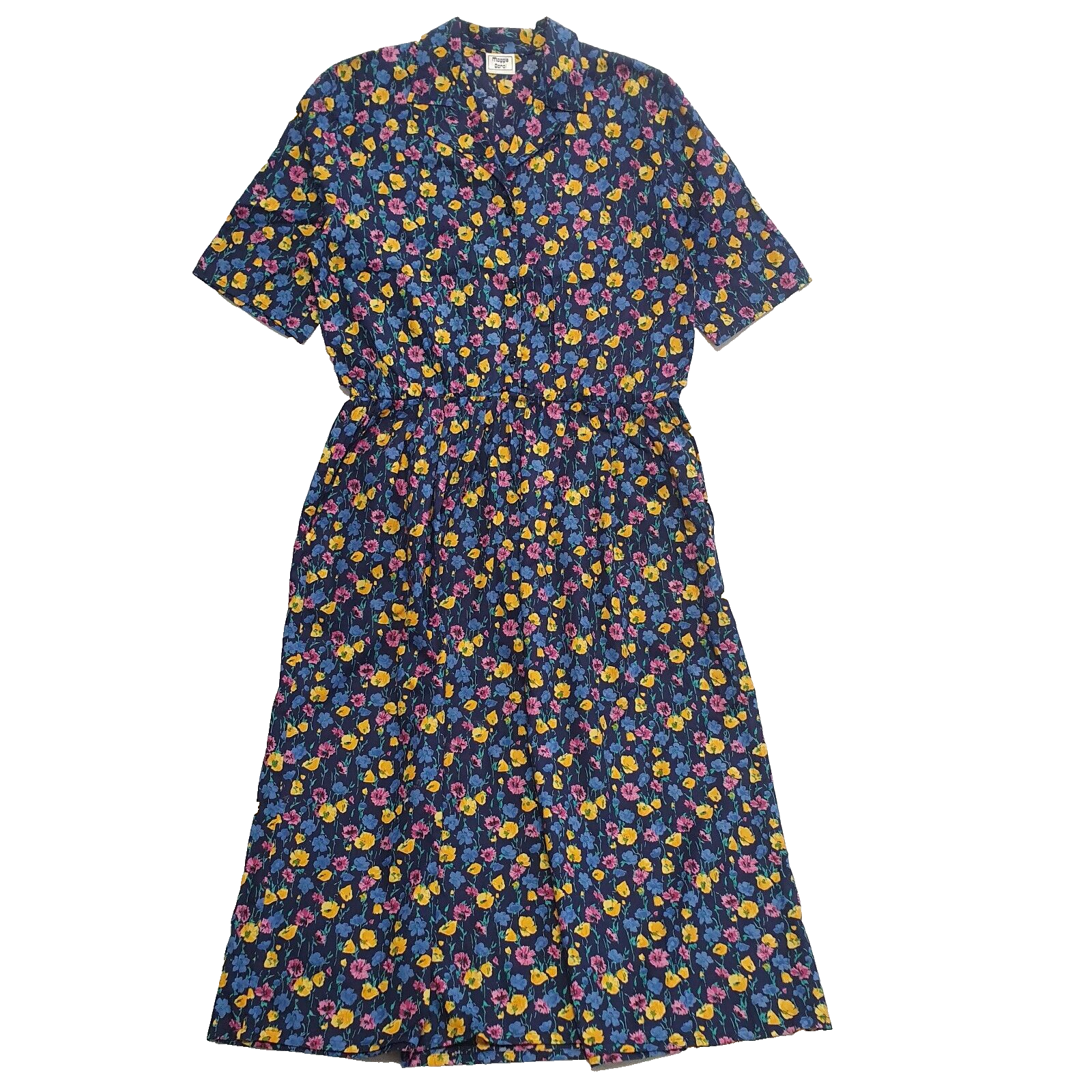 maggie Carol Vintage 90s Multicoloured Floral Shirt Dress Womens UK Size L