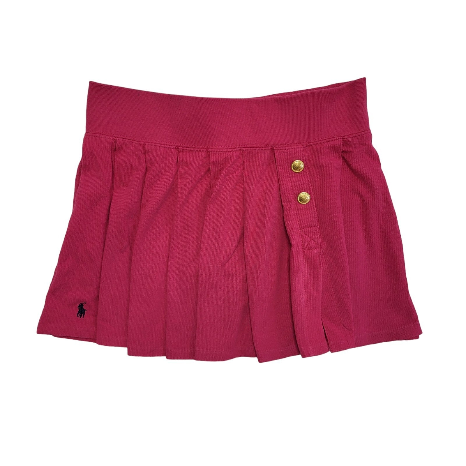 Polo Ralph Lauren Pink Pleated Mini Skirt Uk Women's Size XL W32