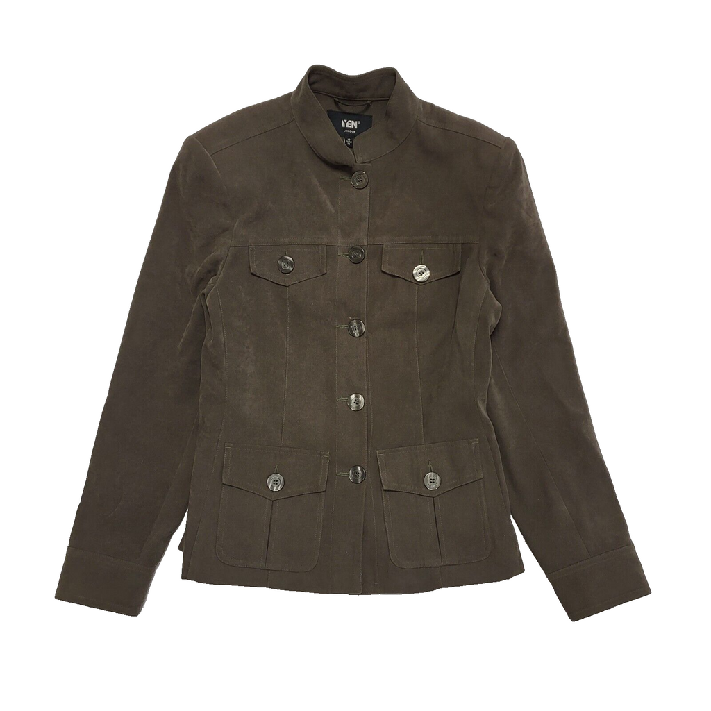 Yen London Vintage 90's Green Button Front Jacket Womens UK Size 10