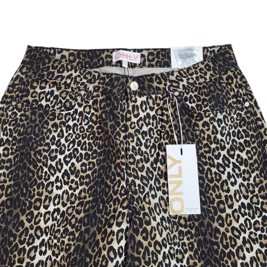 Only Dress Trousers Brown Madison Wide Leg Uk Women's XL 14 W32 L30 Bnwt