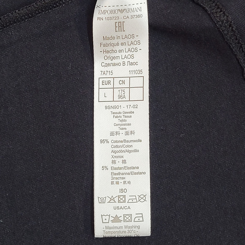 Emporio Armani Black Y2k Cotton Double Stitch T-Shirt Uk Women's Size L Bnwt