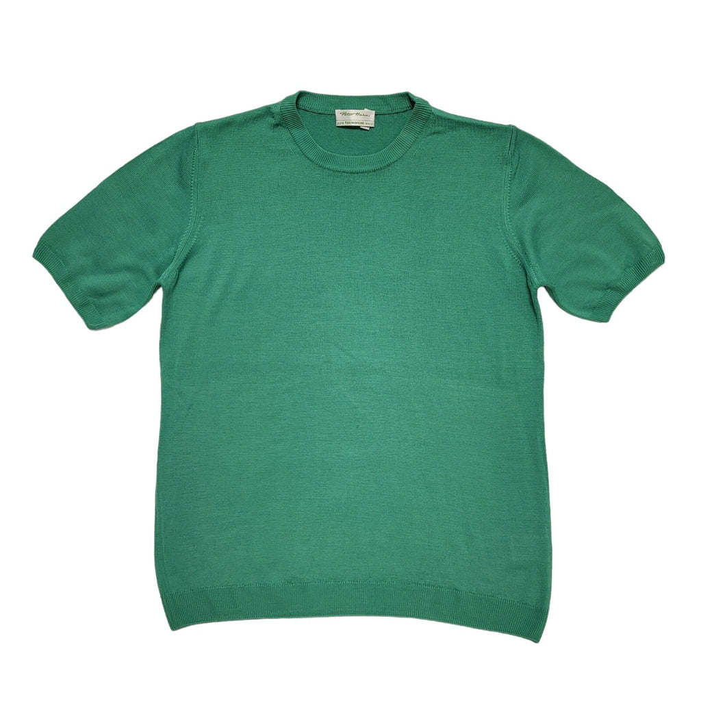 Peter Hahn Vintage 80's Green Short Sleeve Round Neck Jumper Womens UK 16