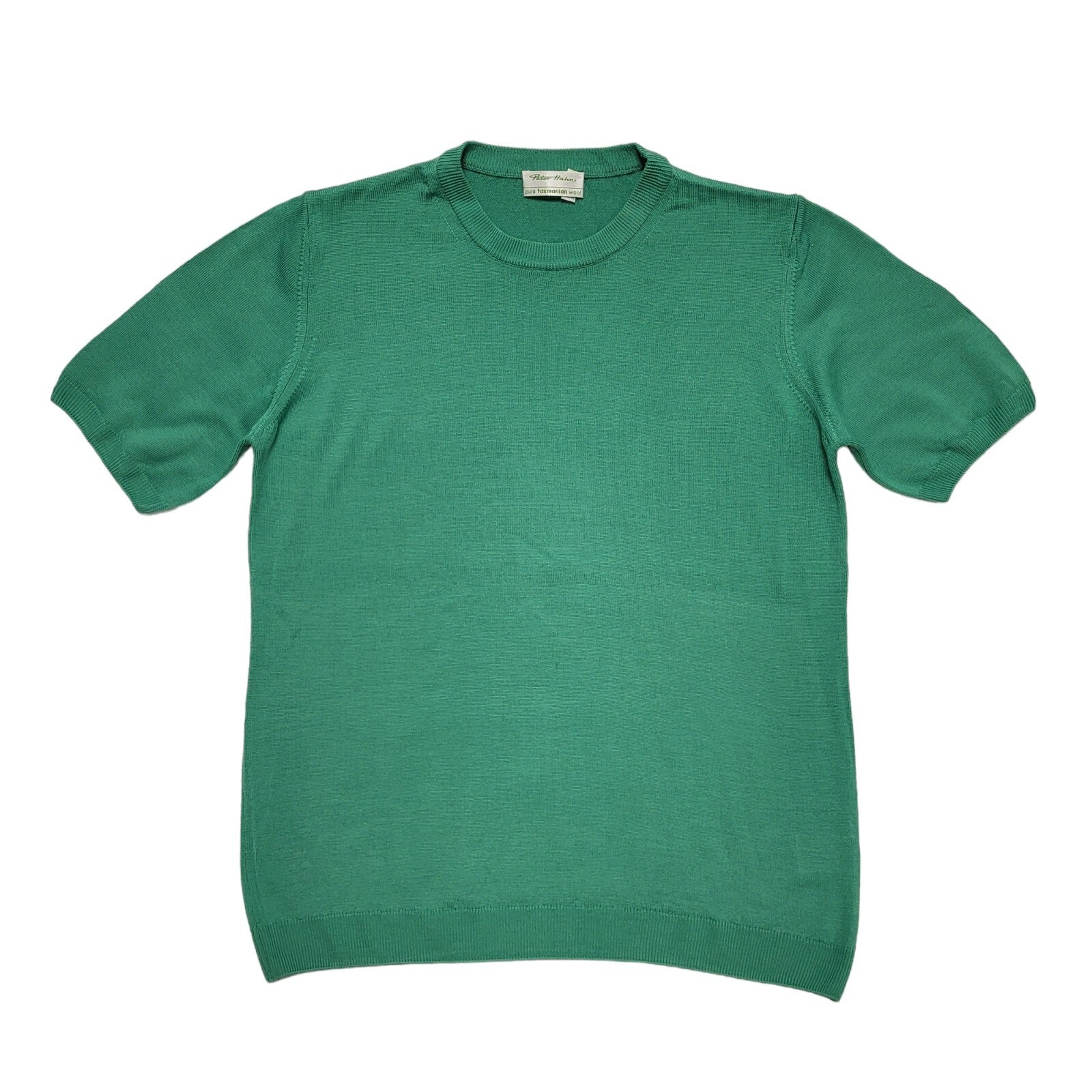 Peter Hahn Vintage 80's Green Short Sleeve Round Neck Jumper Womens UK 16