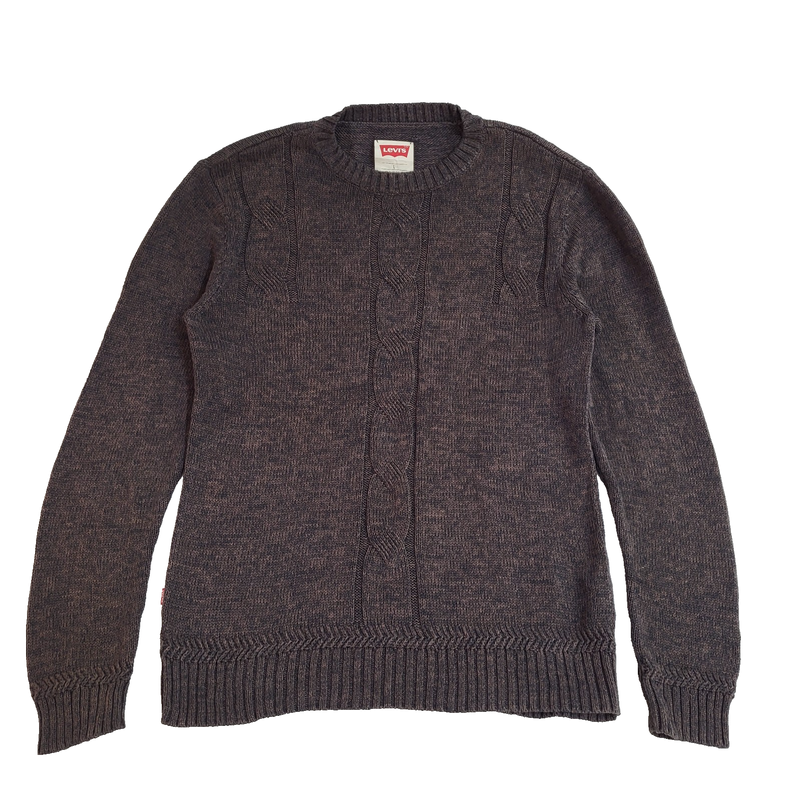 Levi's Knitted Jumper  Vintage 90s Brown Crew Neck UK Men's Size L