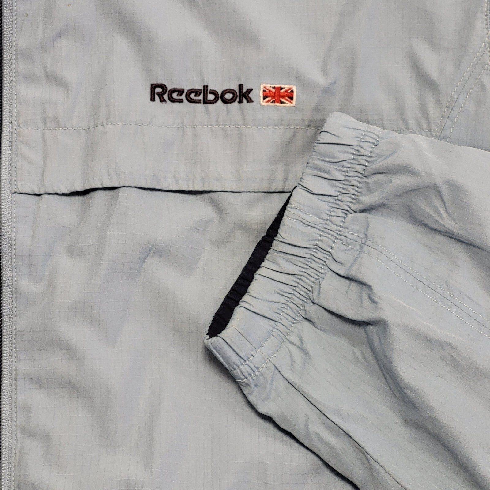 Reebok 90s Vintage Light Blue Zip Up Hooded Sports Jacket Women's Size L