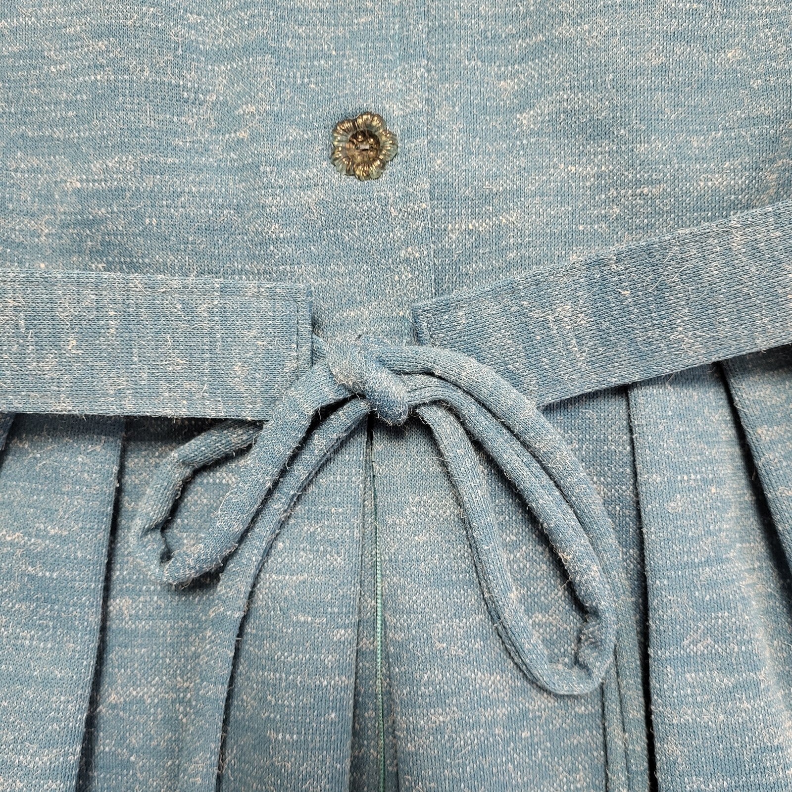 Vintage 70s Berkertex Blue Belted Daywear Dress Uk Women's Size 8