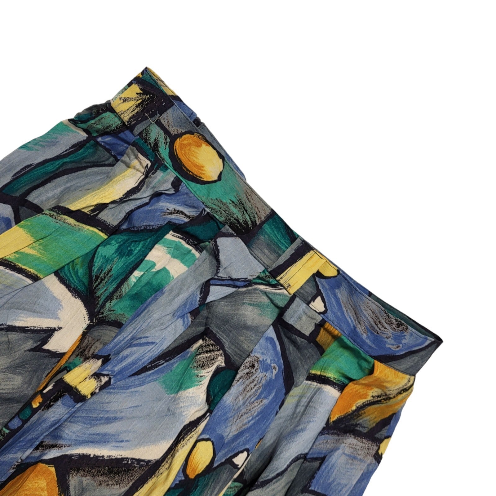 St Michael Vintage 80's Multicoloured Retro Abstract Skirt Womens UK 8 (usa 12)