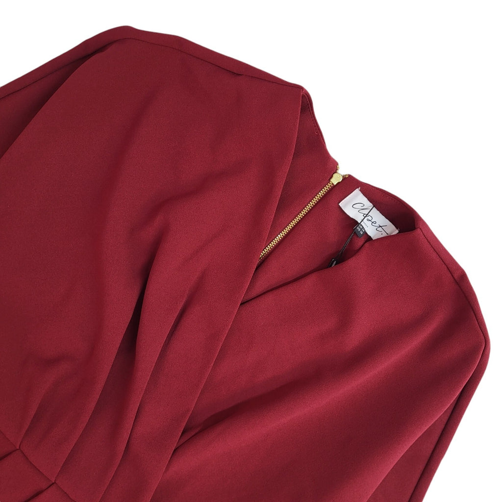 Closet Red Modern V-Neck 3/4 Sleeve Midi Dress BNWT UK Women's Size 14