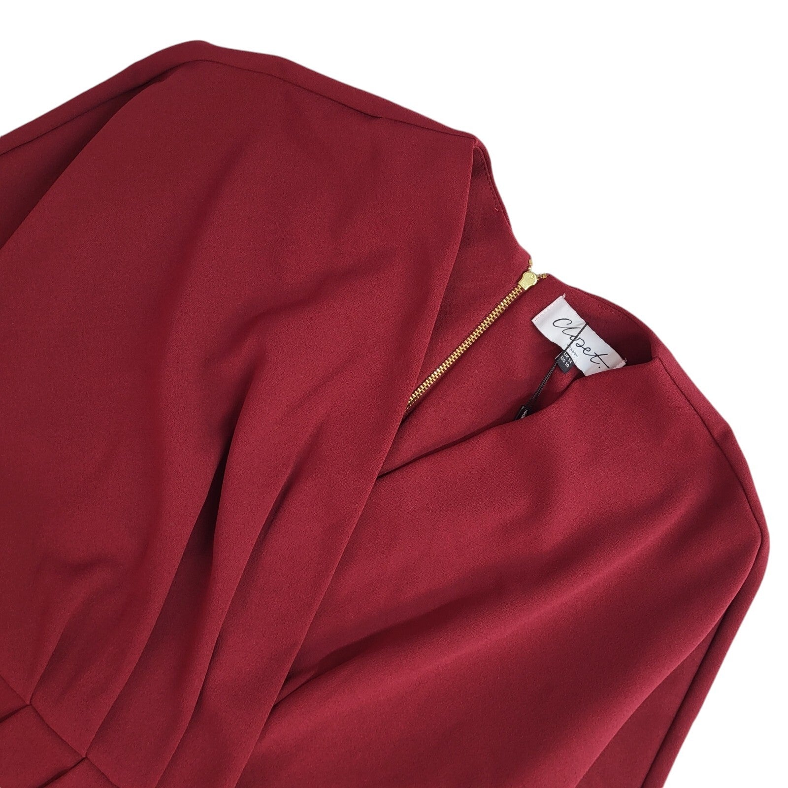 Closet Red Modern V-Neck 3/4 Sleeve Midi Dress BNWT UK Women's Size 14