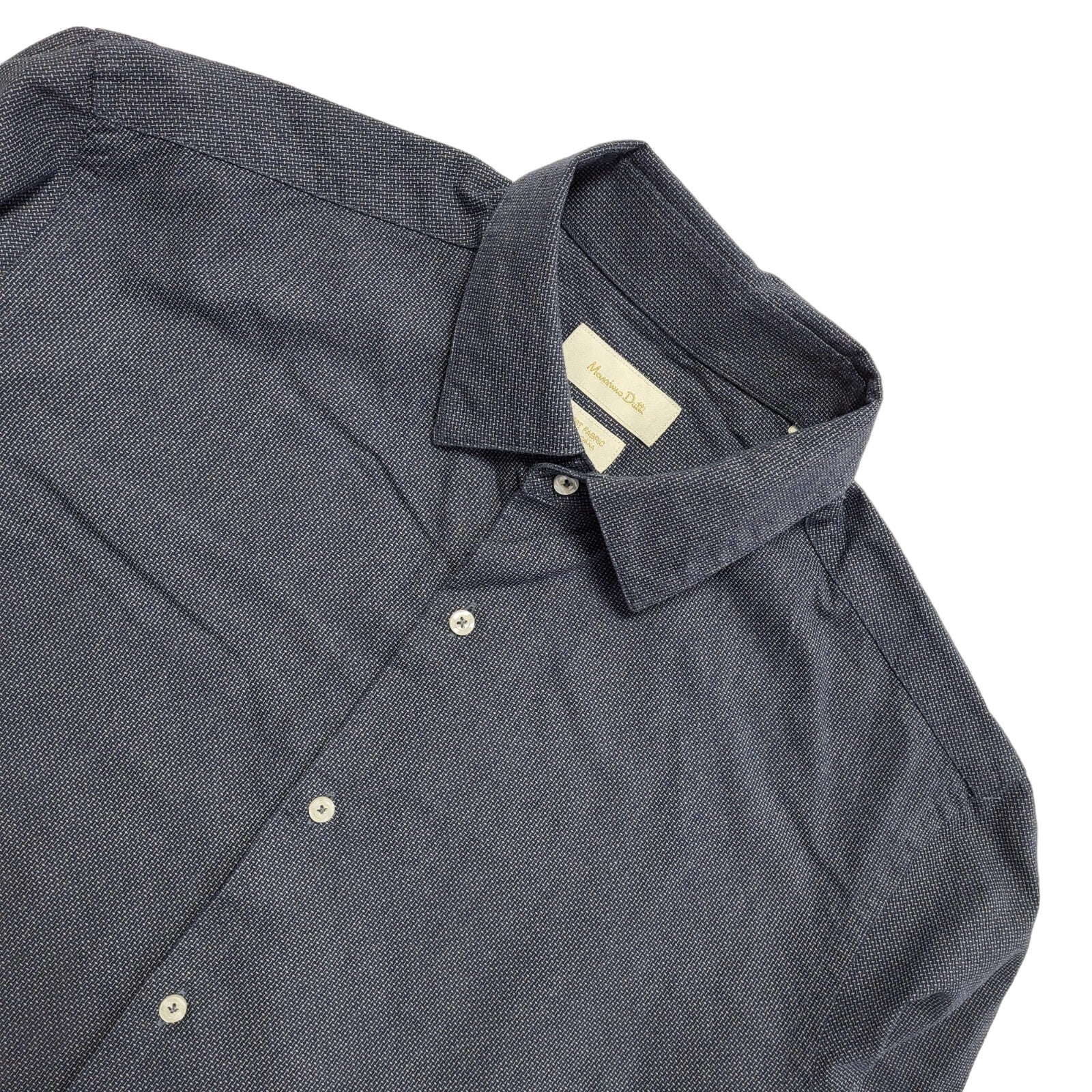 Massimo Dutti Y2K Blue Long Sleeve Formal Shirt Men's Size Large