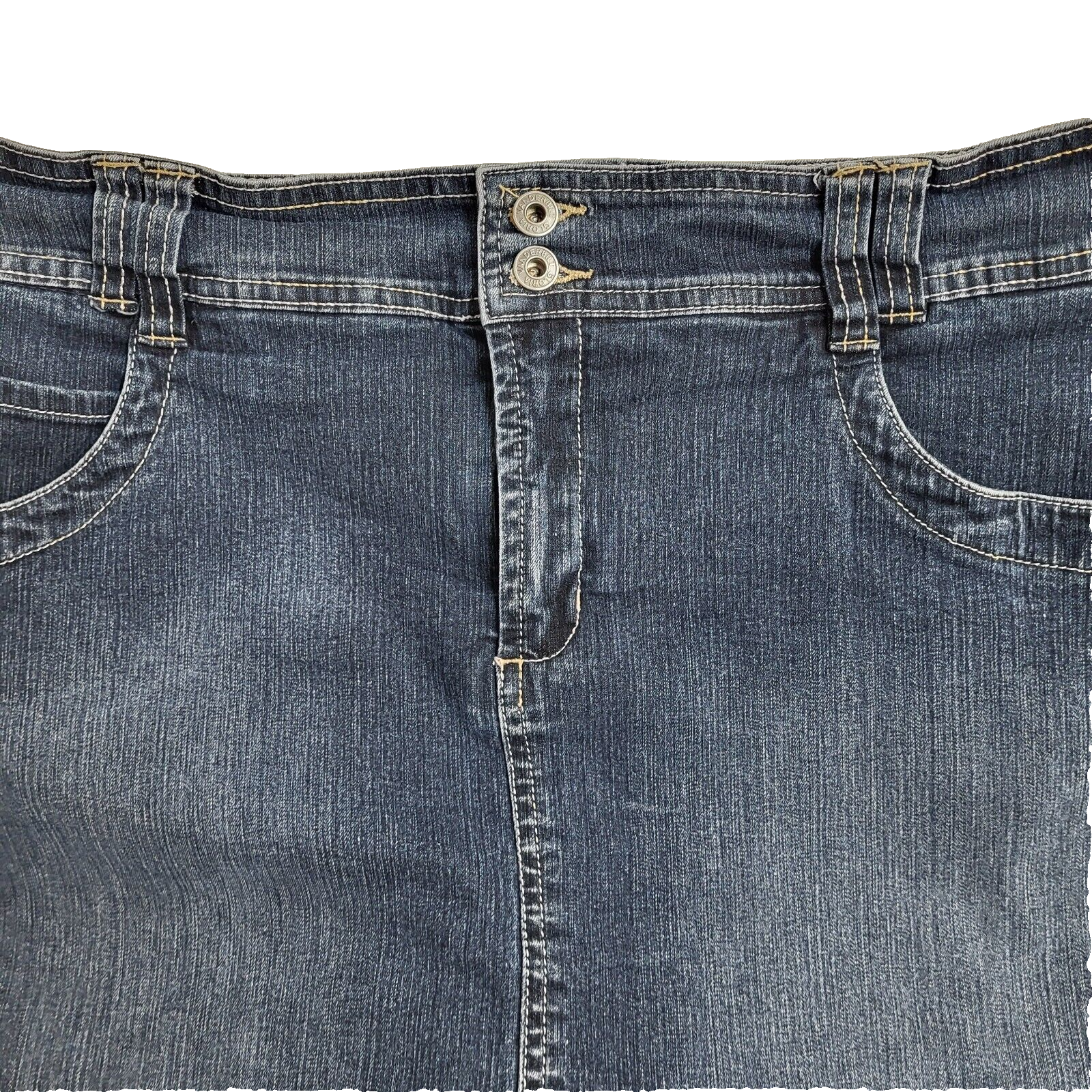 Gloria Vanderbilt 90's Vintage Dark Blue Denim Skirt Uk Women's Size 12