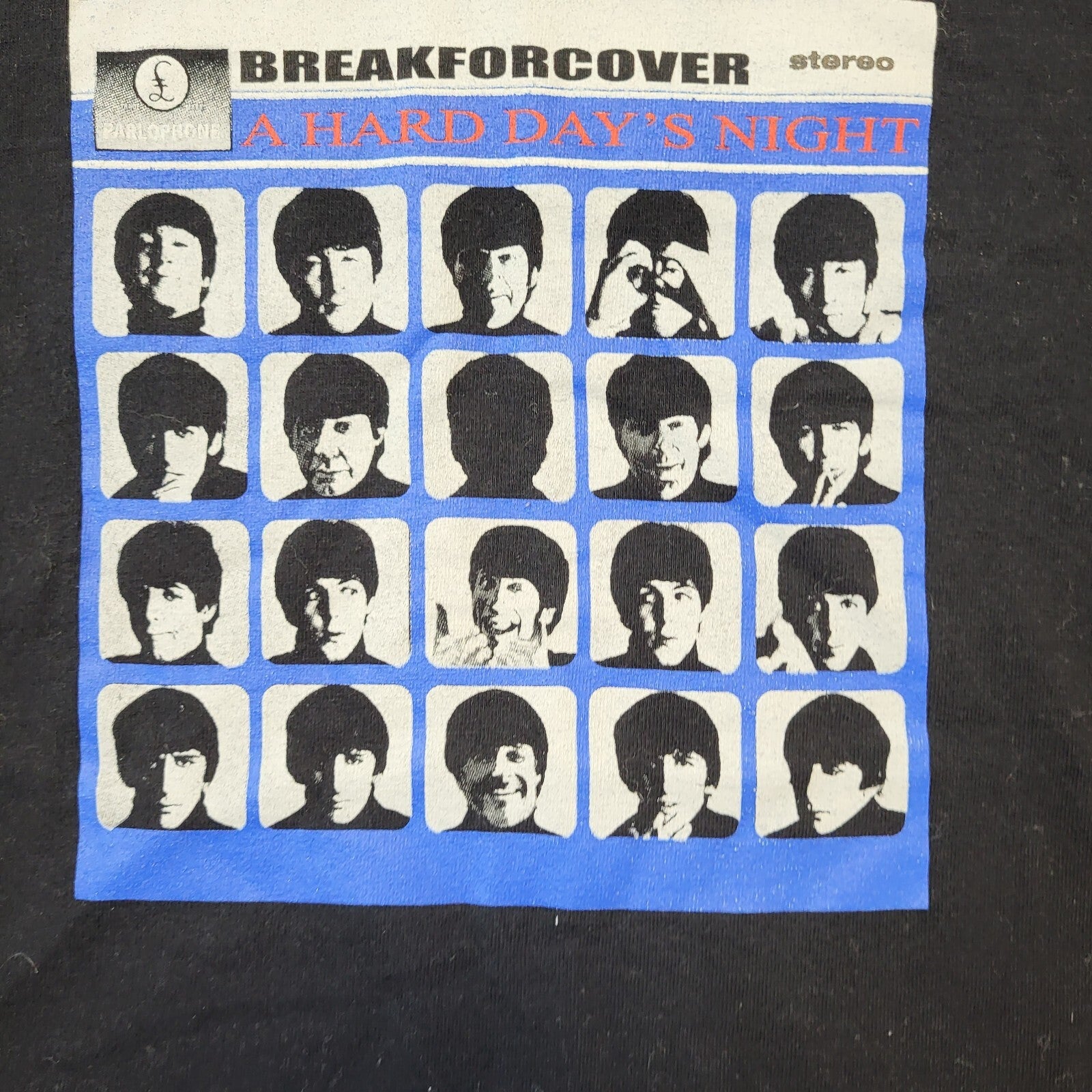 Screen Stars The Beatles Black T-Shirt Short Sleeve UK Size Large
