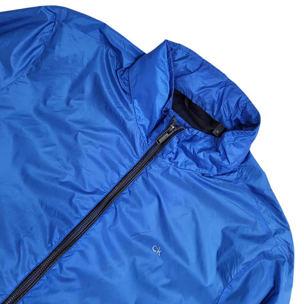 Calvin Klein Blue Windbreaker Y2K Jacket UK Men's Size M