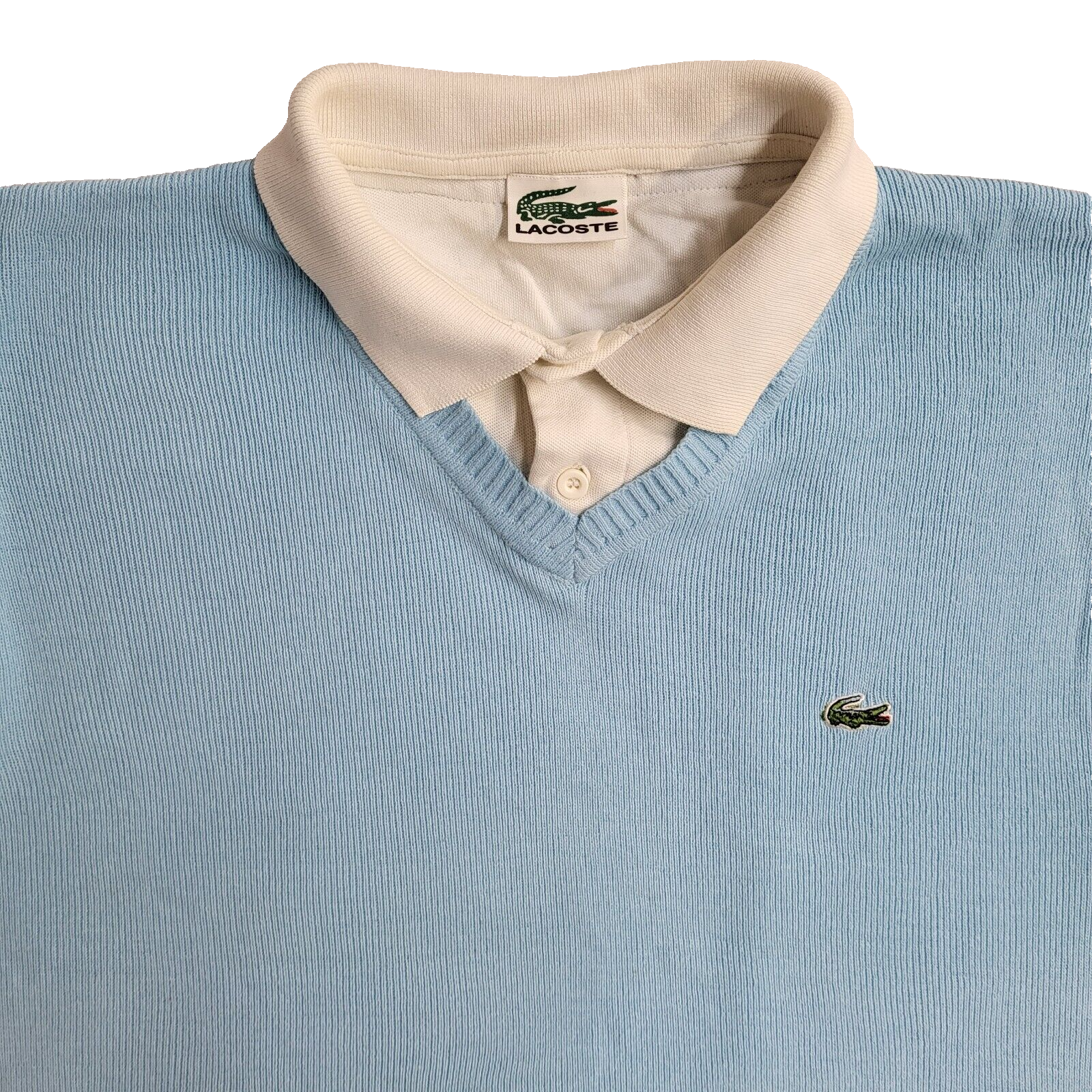 Lacoste Y2K Blue Short Sleeve Polo Top & Vest Men's UK Size L