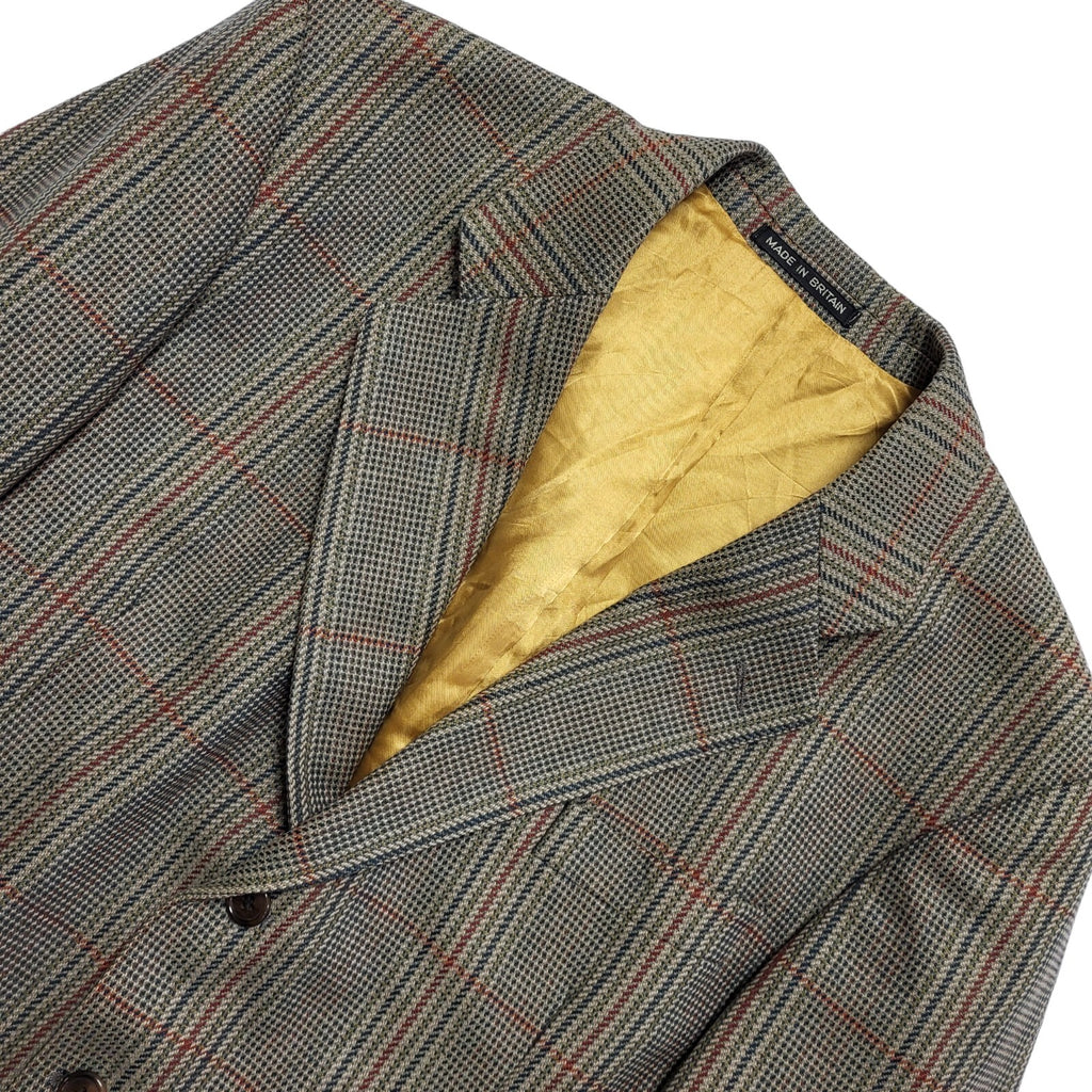 Saxony Supreme 80s Vintage Brown Wool Blend Blazer Jacket Uk Men's Size L 42"