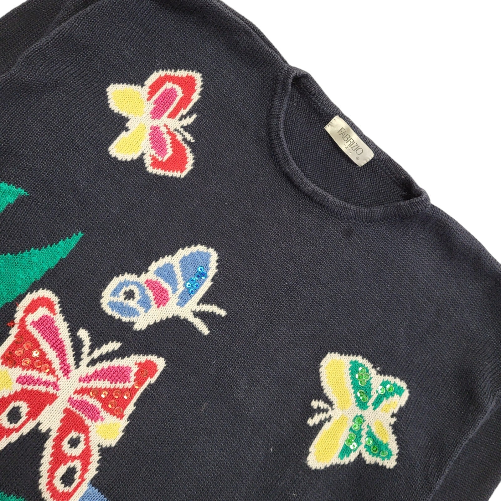 Fabrizio Vintage 80's Multicolored Long Sleeve Jumper UK Womens Size 14