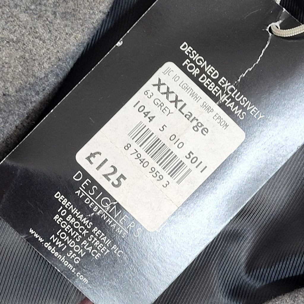 Debenhams Vintage Y2k Grey Wool Button Overcoat Uk Men's Size 3XL Bnwt