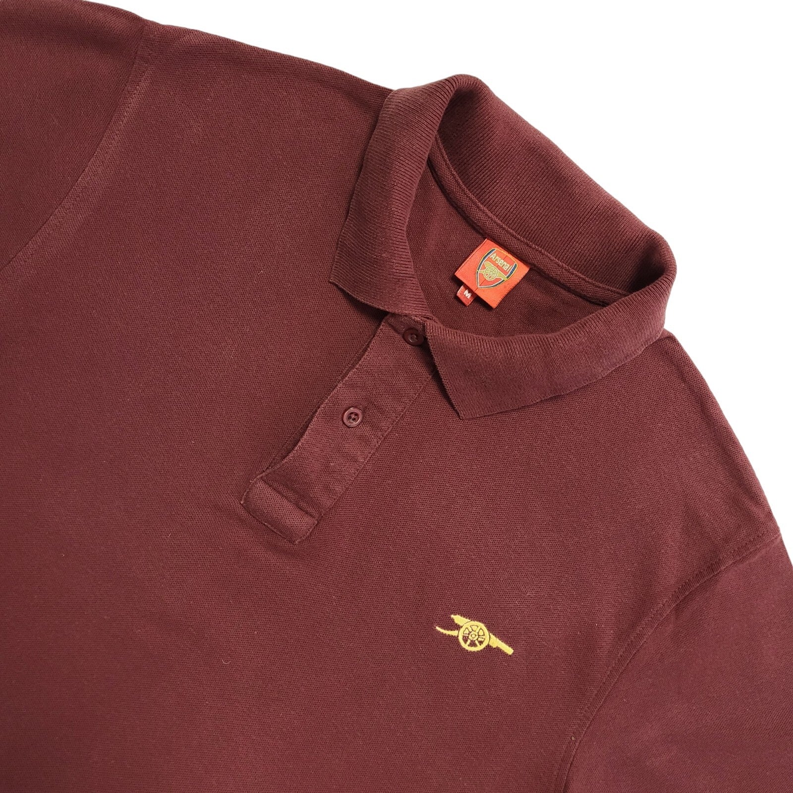 Arsenal 90s Vintage Burgundy Short Sleeve Polo Top Shirt Men's Size M
