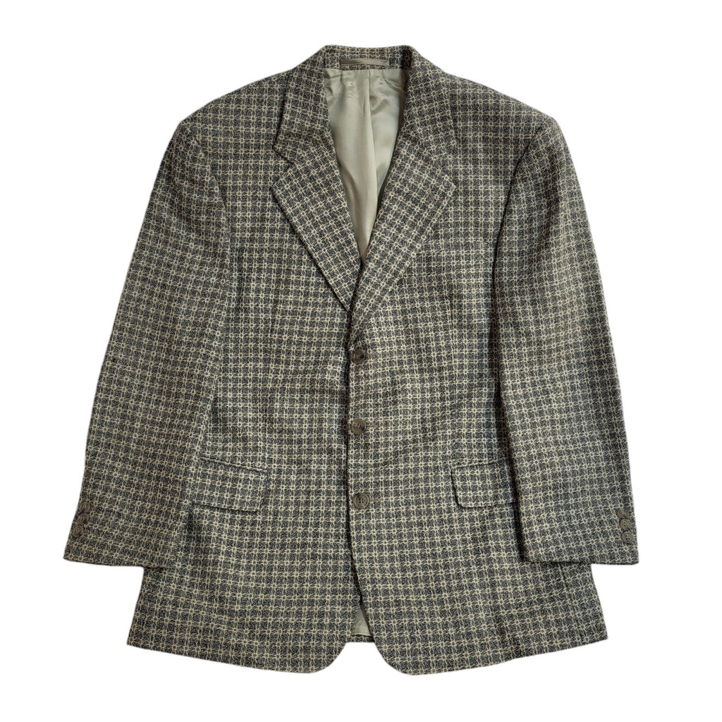 Bonacelli 90s Button Grey  & Beige Vintage Suit Blazer Jacket Men's Size M