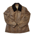 Gerry Weber 90s Brown Zip Up Leather Jacket Faux Fur Collar Women's Size 18