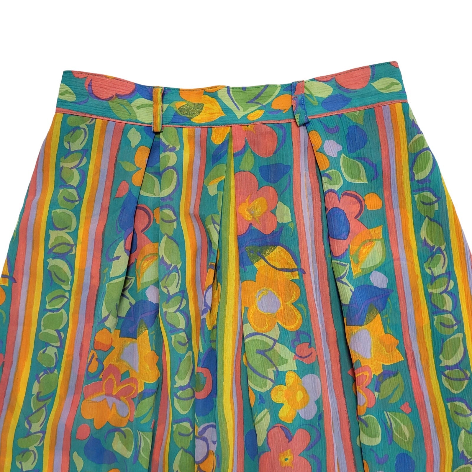 Victoria Cooper Vintage 90s Green Pink Skirt Uk Women's Size 10