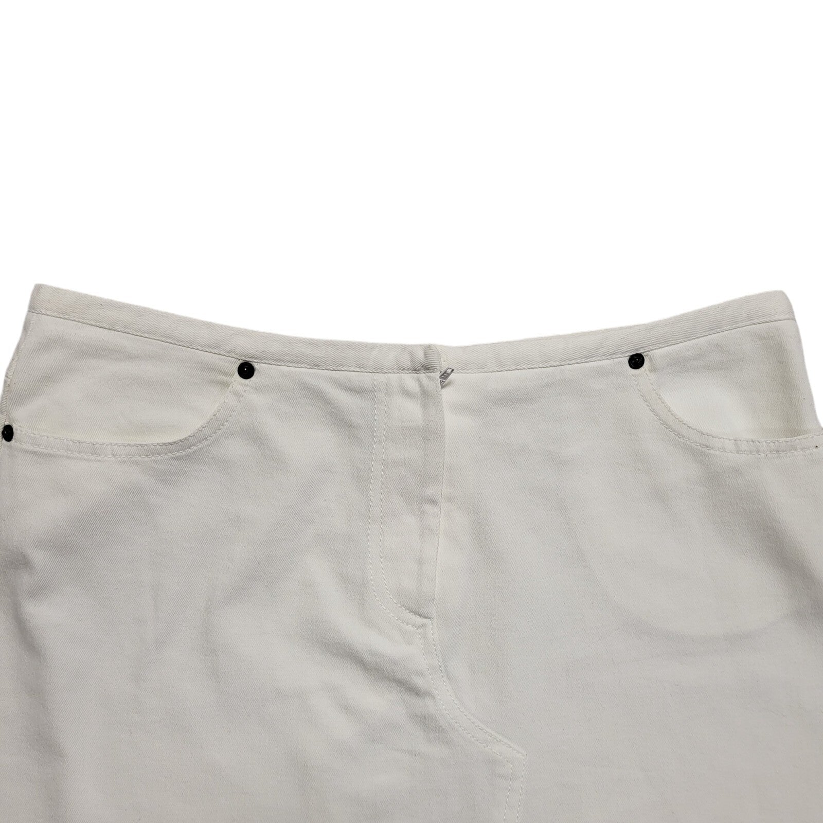 Ozone White Y2k Zipped Short Denim Skirt Uk Women's Size 12/14