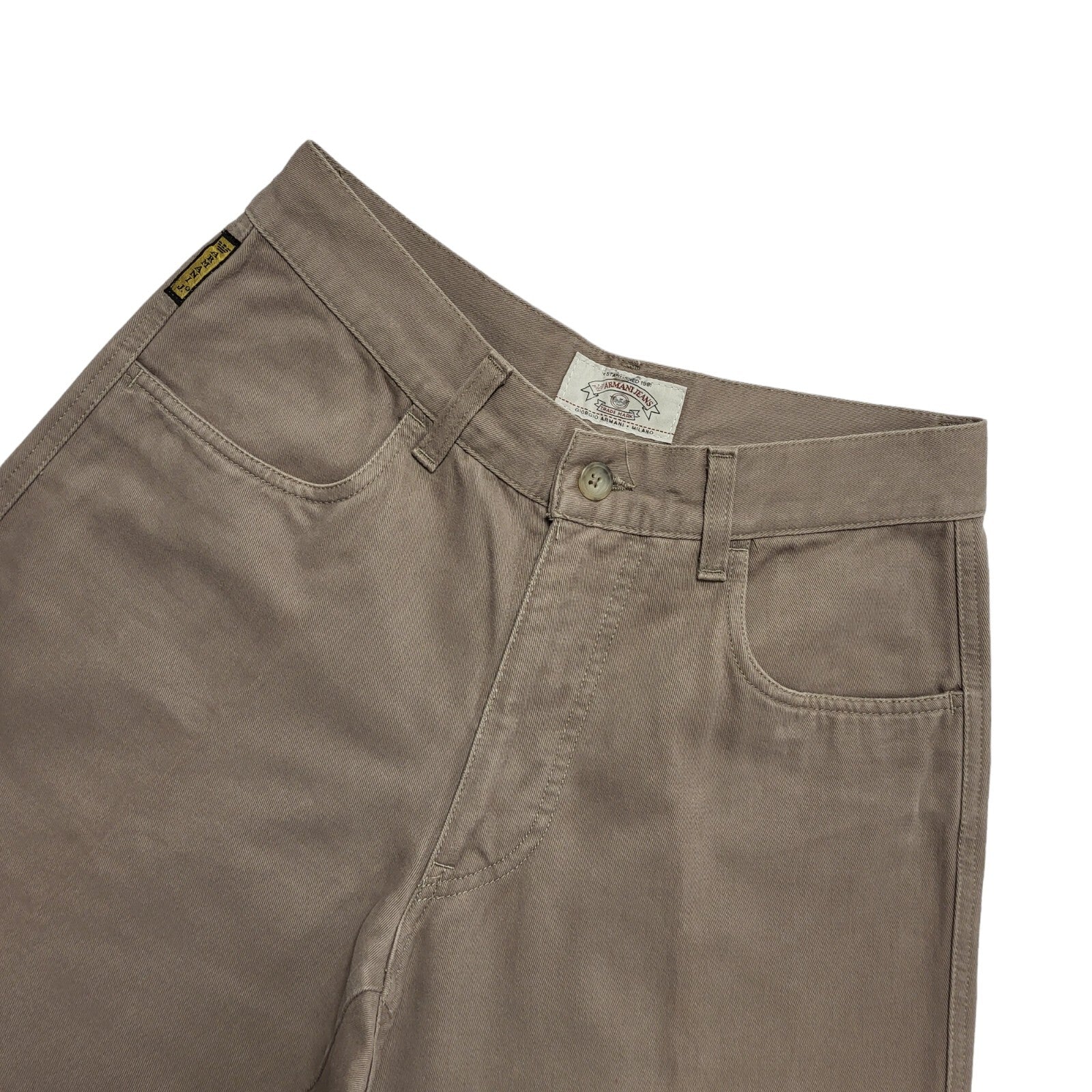 Armani Vintage 90's Mole Skin Tapered Beige Jeans UK Women's 10 W28 L31