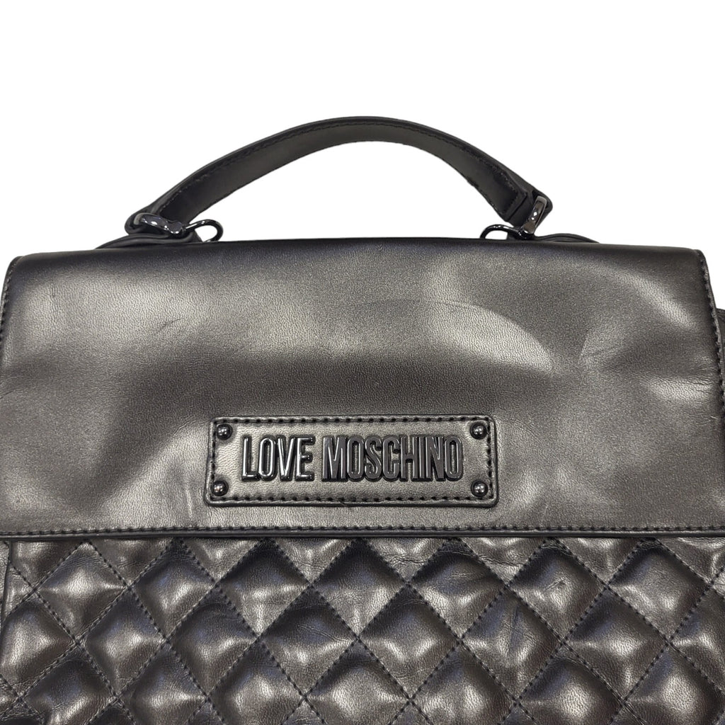 Moschino Grey Faux Leather Small Hand Bag Uk Women's Size  11" x 9"