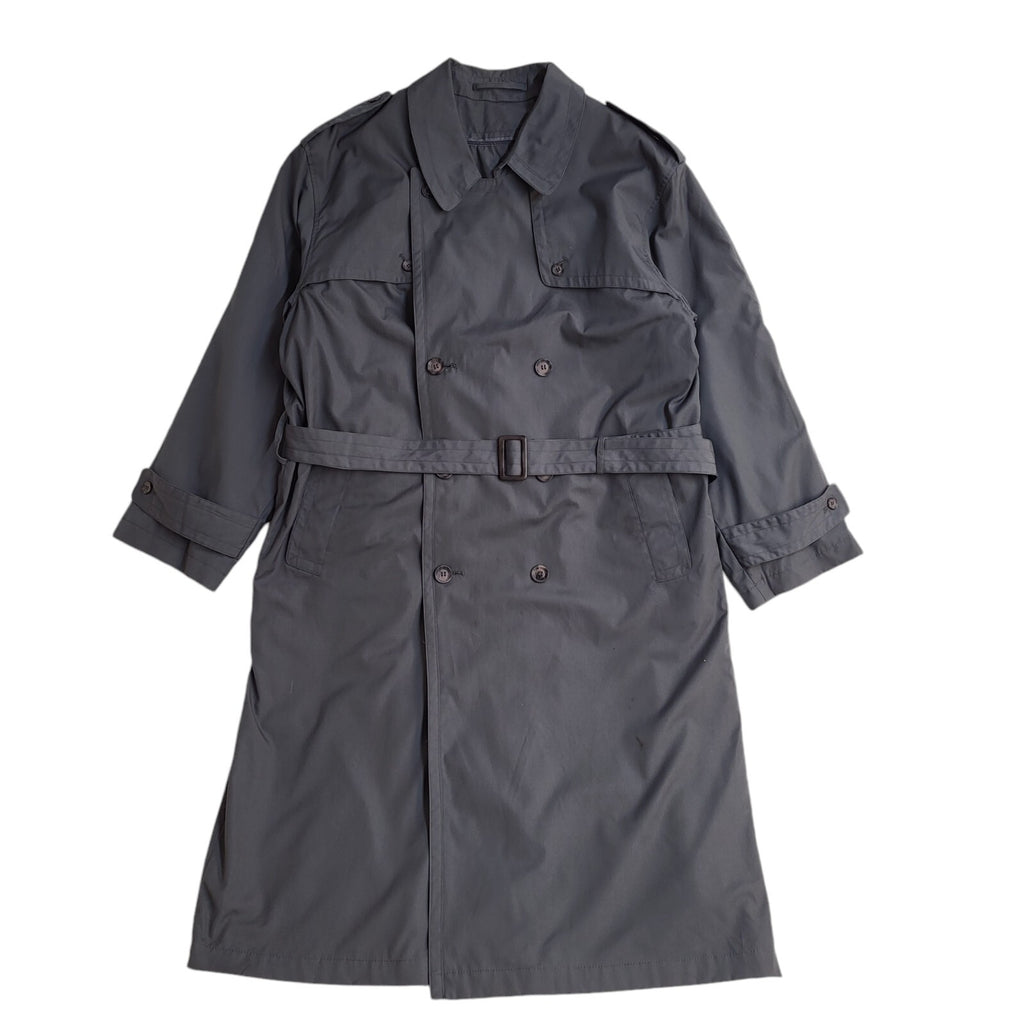C&A Vintage 80s Grey Button-Up Overcoat Uk Men's Size Large