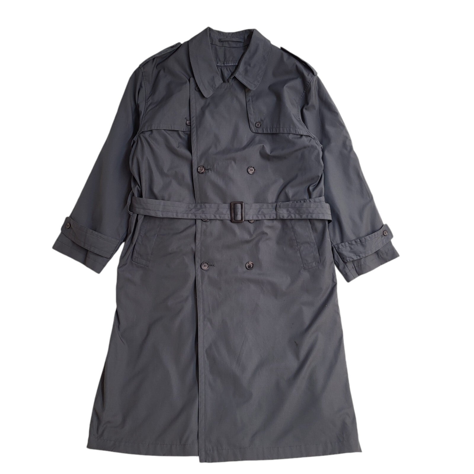 C&A Vintage 80s Grey Button-Up Overcoat Uk Men's Size Large