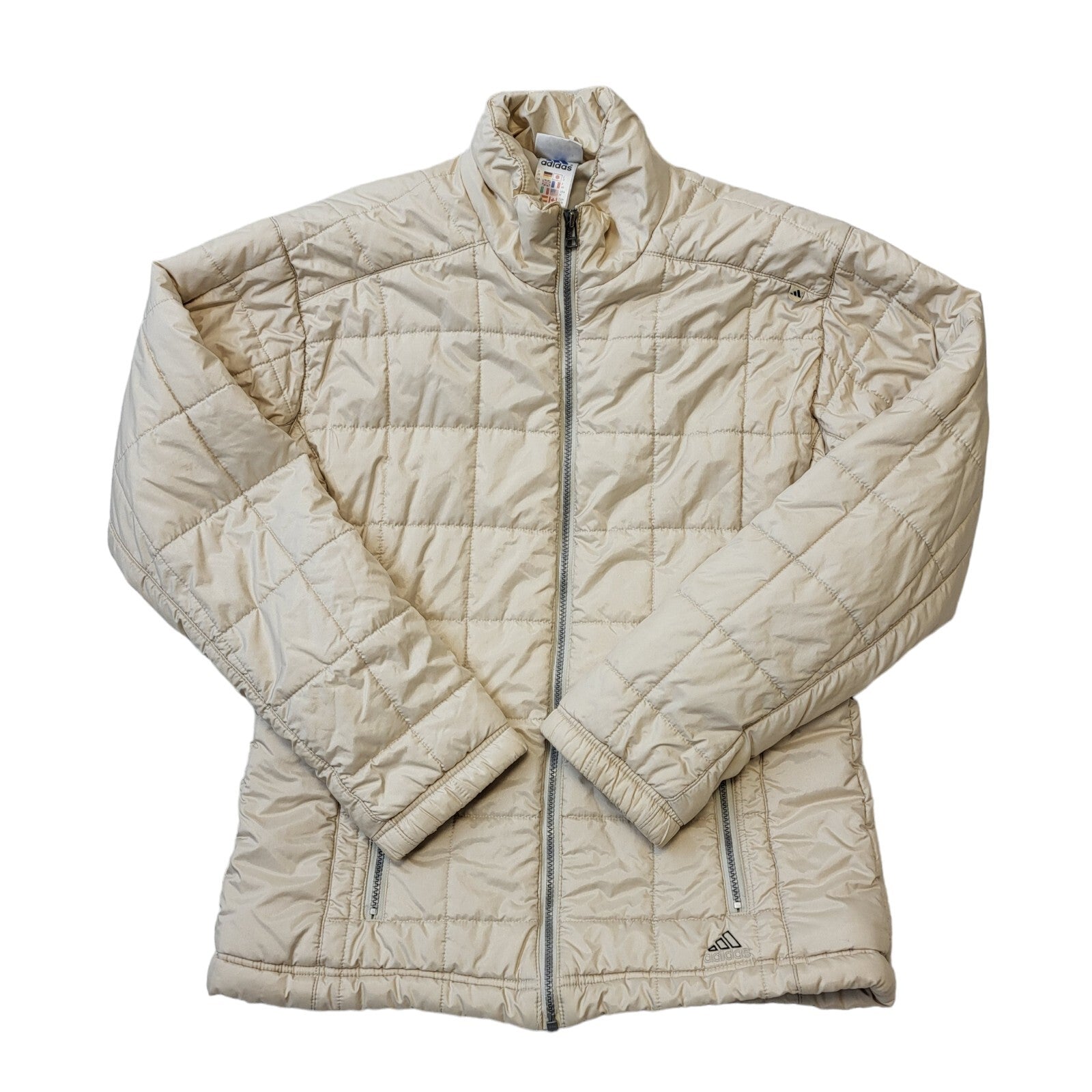 Adidas 90s Vintage Beige Zip Up Sports Jacket Women's Size 12