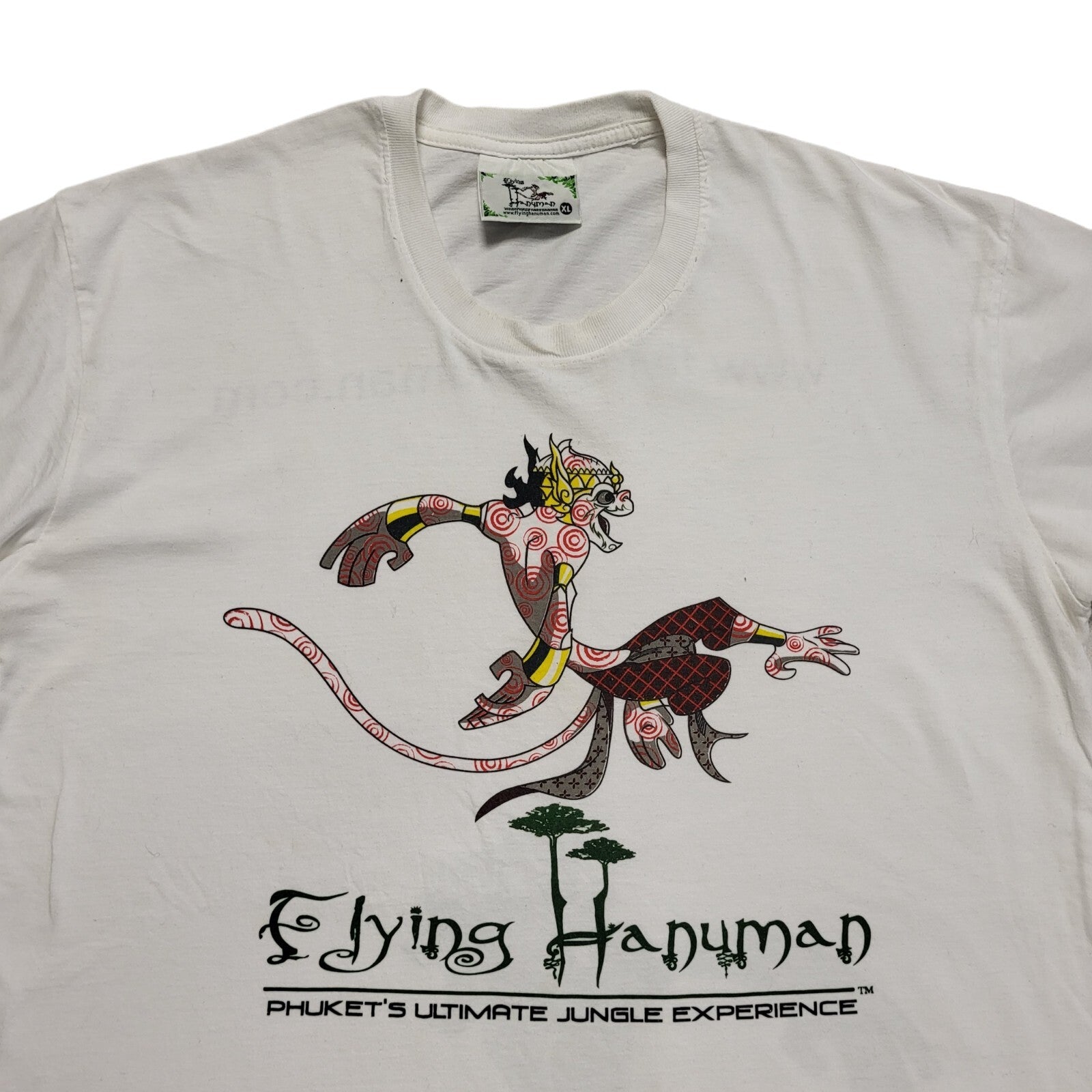Flying Hanuman White Phukets Jungle Vintage Short Sleeve T-Shirt Mens Size XL