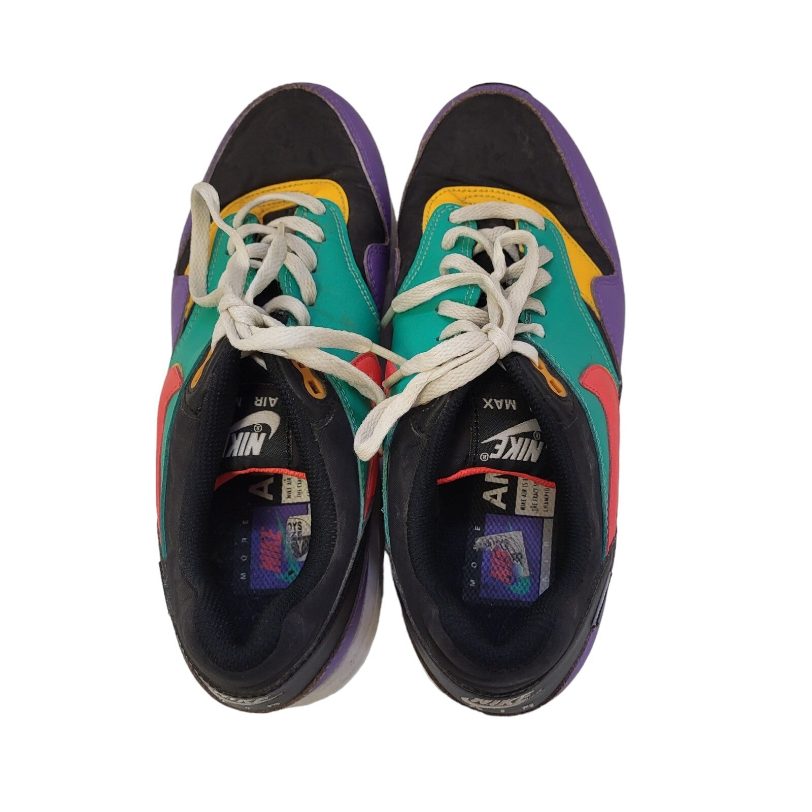 Nike Air Max 1 SE Windbreaker Purple Green Up Sports Trainers Girl's Uk Size 6