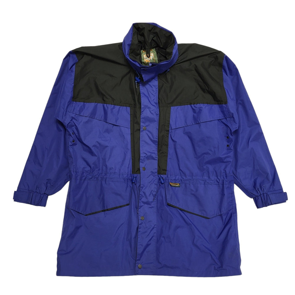 Regatta Vintage 90s Blue & Black Zipped Jacket Uk Men's Size 2XL