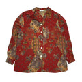 Marks And Spencer Vintage 80's Red & Brown Floral Shirt Womens UK 14
